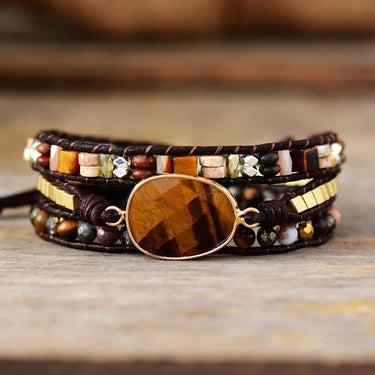 Relief Tiger Eye And Jasper Wrap Bracelet-Your Soul Place